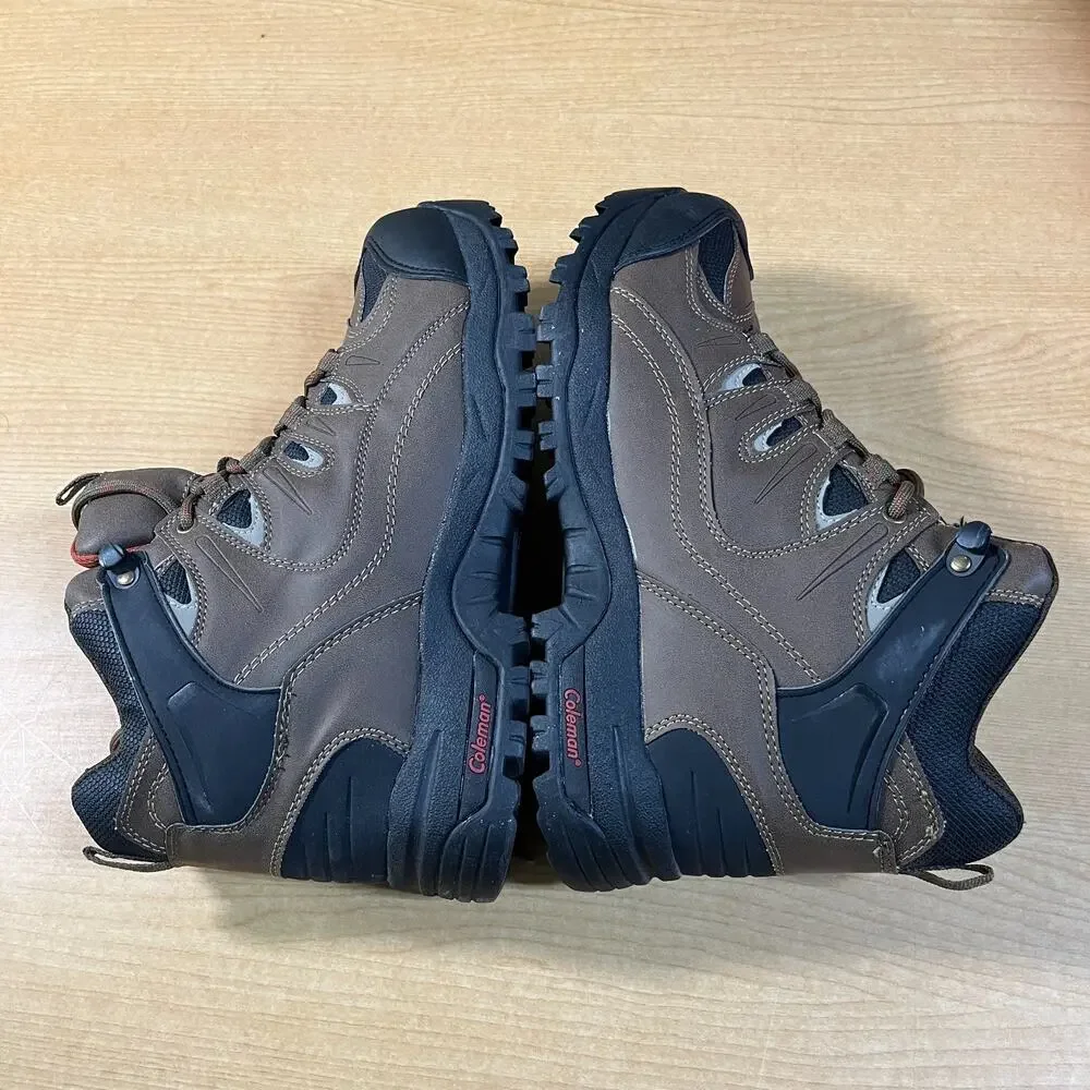 Coleman Mens 10.5 Kamper Brown Lace Up Ankle Waterproof Trail Hiking Boots NIB